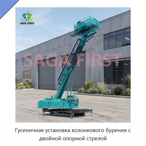 Гусеничная установка колонкового бурения с двойной опорной стрелой