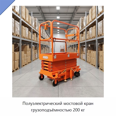 Полуэлектрический мостовой кран грузоподъёмностью 200 кг