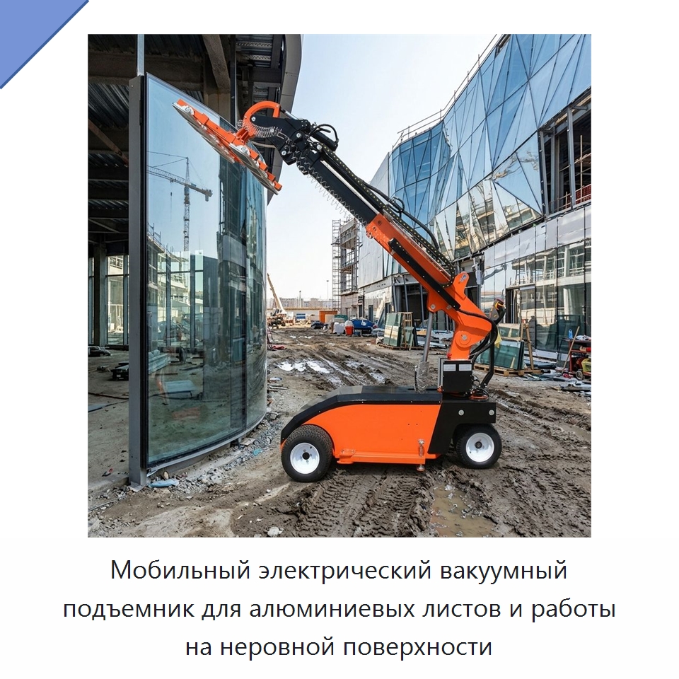 Мобильный электрический вакуумный подъемник для алюминиевых листов и работы на неровной поверхности — Вакуумные грузозахваты