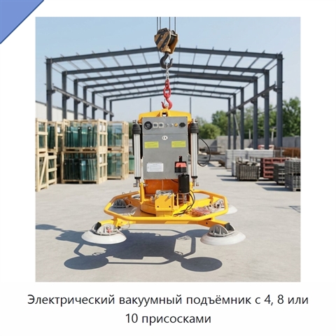 Электрический вакуумный подъёмник с 4, 8 или 10 присосками