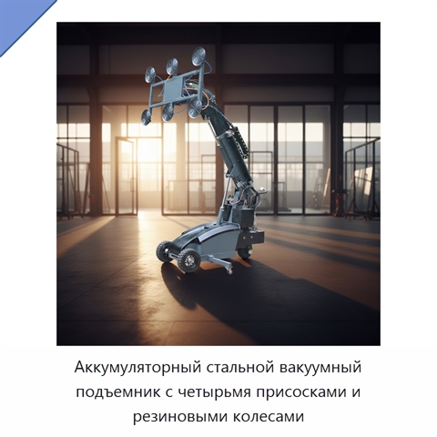 Аккумуляторное стальное вакуумное подъемное оборудование с четырьмя присосками для мраморных блоков