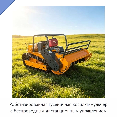 Роботизированная гусеничная косилка-мульчер с беспроводным дистанционным управлением