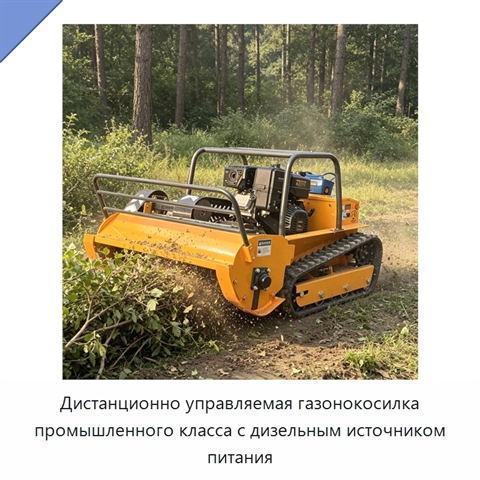 Дистанционно управляемая газонокосилка промышленного класса с дизельным источником питания