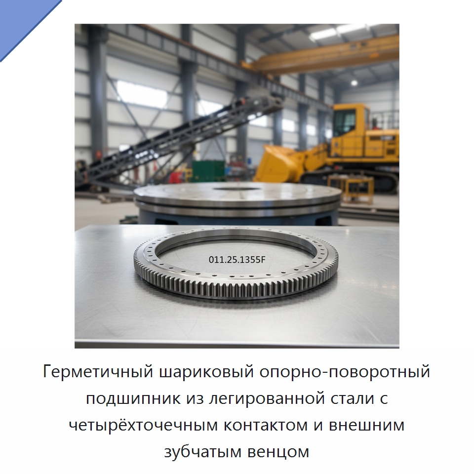 Герметичный шариковый опорно-поворотный подшипник из легированной стали с четырёхточечным контактом и внешним зубчатым венцом — Опорно-поворотные подшипники