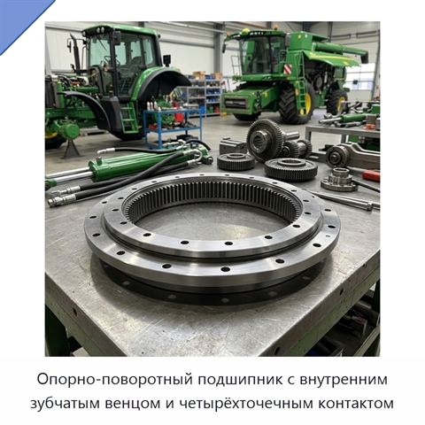 Опорно-поворотный подшипник с внутренним зубчатым венцом и четырёхточечным контактом