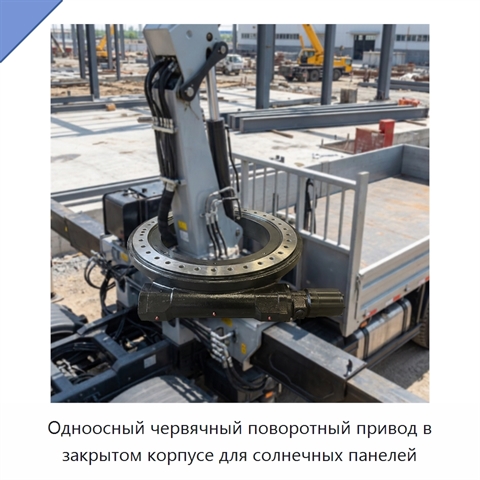 Одноосный червячный поворотный привод в закрытом корпусе для солнечных панелей
