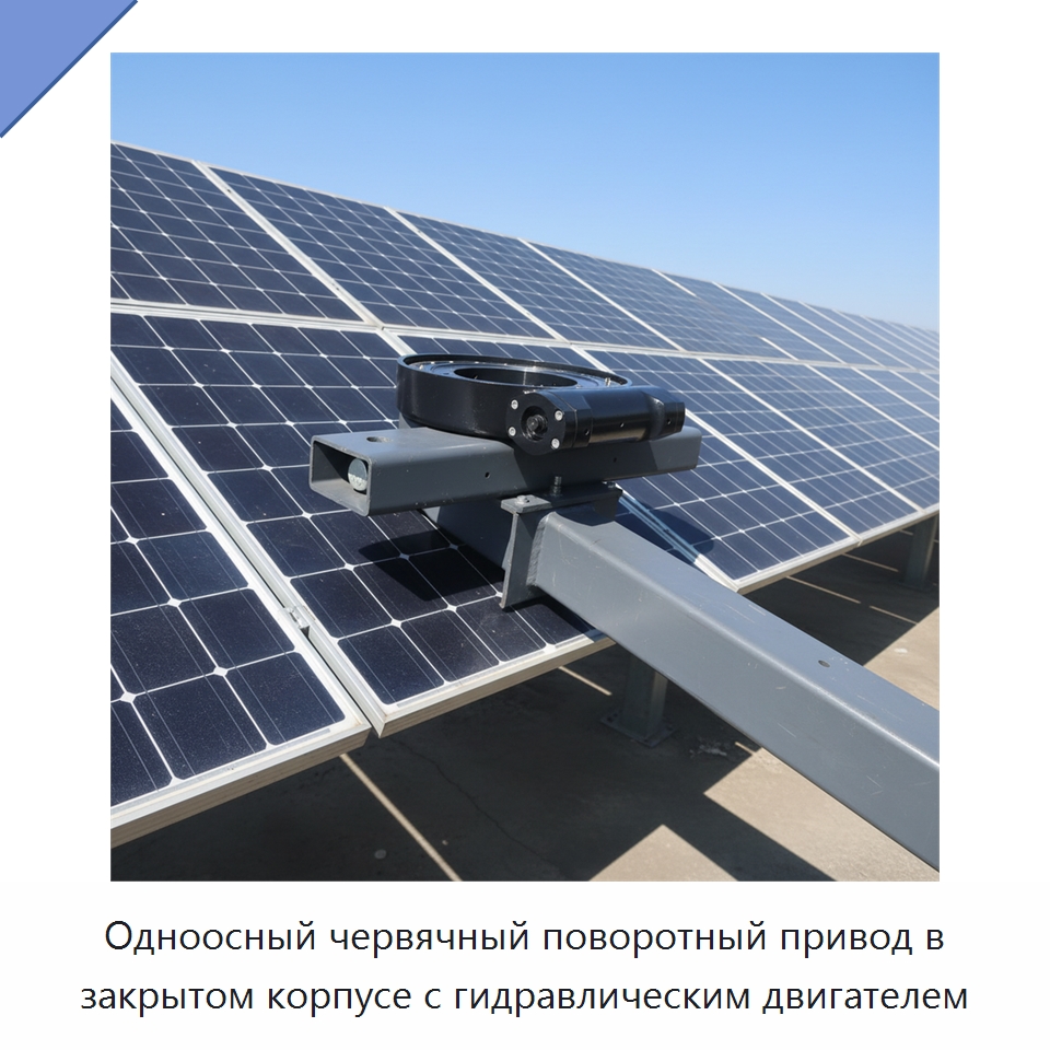 Одноосный червячный поворотный привод в закрытом корпусе с гидравлическим двигателем — Солнечные энергетические системы