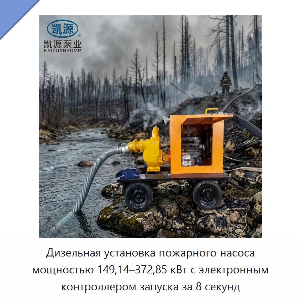 Дизельная установка пожарного насоса мощностью 149,14–372,85 кВт с электронным контроллером запуска за 8 секунд — Насосы