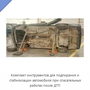 Комплект инструментов для подпирания и стабилизации автомобиля при спасательных работах после ДТП