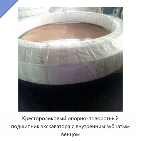 Крестороликовый опорно-поворотный подшипник экскаватора с внутренним зубчатым венцом