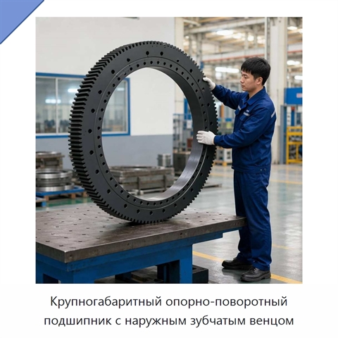 Крупногабаритный опорно-поворотный подшипник с наружным зубчатым венцом