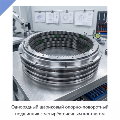 Однорядный шариковый опорно-поворотный подшипник с четырёхточечным контактом
