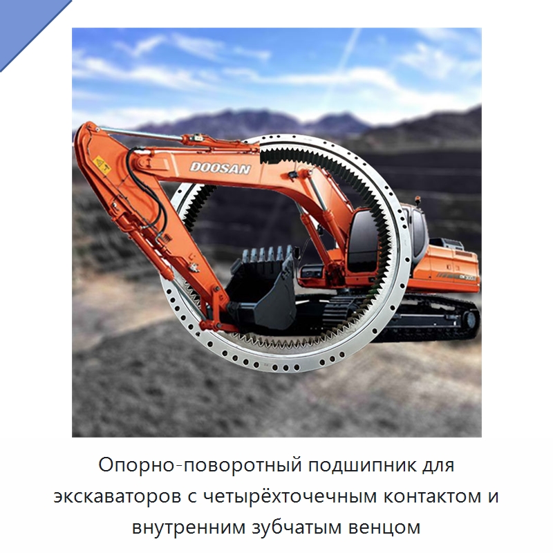 Опорно-поворотный подшипник для экскаваторов с четырёхточечным контактом и внутренним зубчатым венцом — Опорно-поворотные подшипники