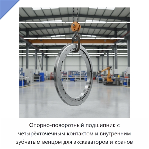 Опорно-поворотный подшипник с четырёхточечным контактом и внутренним зубчатым венцом для экскаваторов и кранов