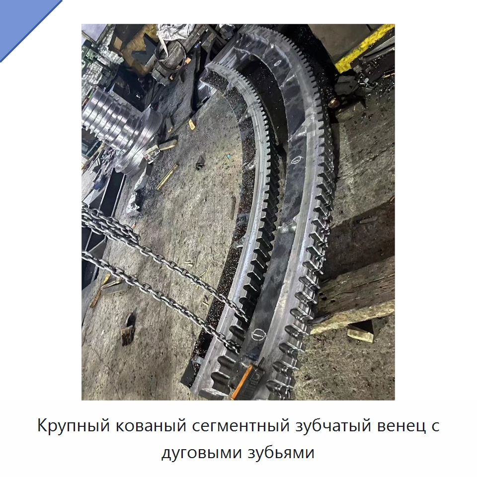 Крупный кованый сегментный зубчатый венец с дуговыми зубьями — Зубчатые колеса