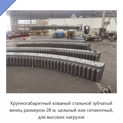 Крупногабаритный кованый стальной зубчатый венец размером 28 м, цельный или сегментный, для высоких нагрузок