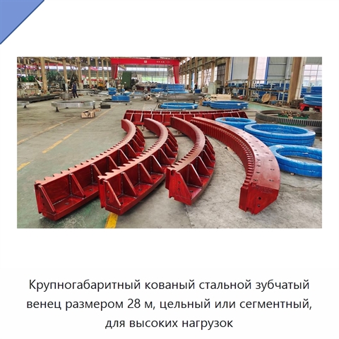 Крупногабаритный кованый стальной зубчатый венец размером 28 м, цельный или сегментный, для высоких нагрузок