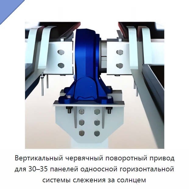 Вертикальный червячный поворотный привод для 30–35 панелей одноосной горизонтальной системы слежения за солнцем — Сопутствующая продукция для солнечной энергетики