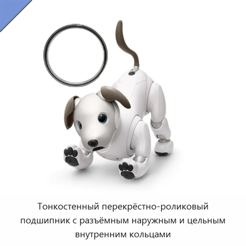 Тонкостенный перекрёстно-роликовый подшипник с разъёмным наружным и цельным внутренним кольцами