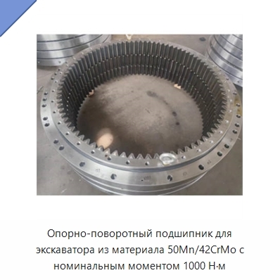 Опорно-поворотный подшипник для экскаватора из материала 50Mn/42CrMo с номинальным моментом 1000 Н·м
