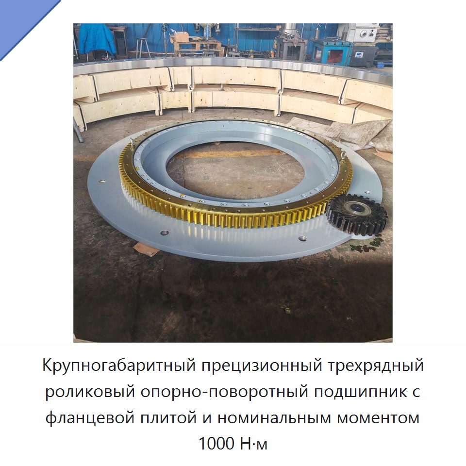 Крупногабаритный прецизионный трехрядный роликовый опорно-поворотный подшипник с фланцевой плитой и номинальным моментом 1000 Н·м — Опорно-поворотные подшипники