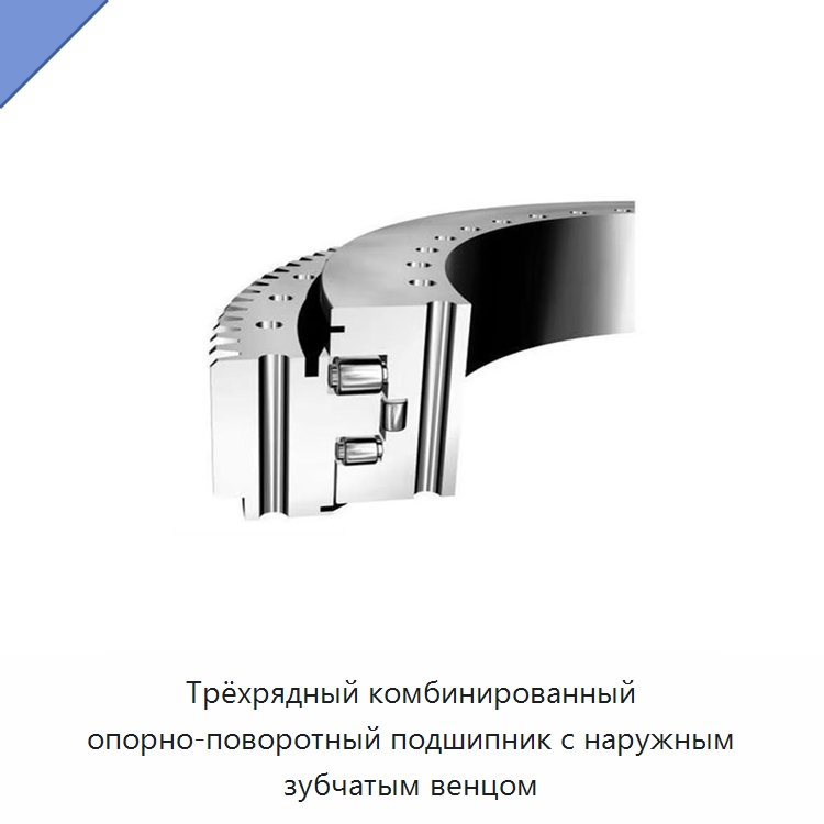 Трёхрядный комбинированный опорно-поворотный подшипник с наружным зубчатым венцом — Опорно-поворотные подшипники