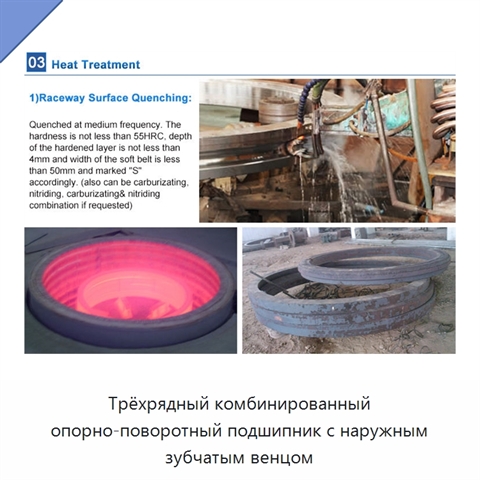 Трёхрядный комбинированный опорно-поворотный подшипник с наружным зубчатым венцом