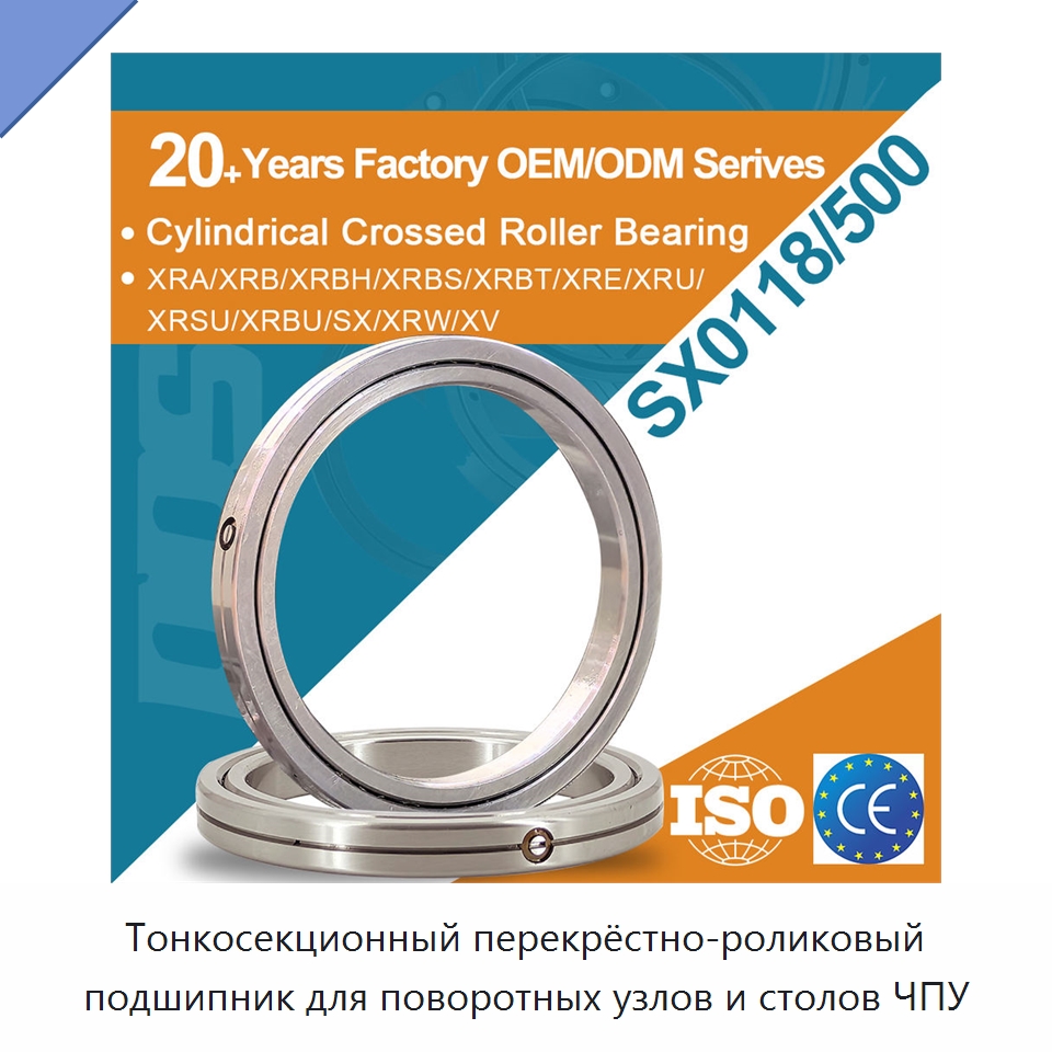 Тонкосекционный перекрёстно-роликовый подшипник для поворотных узлов и столов ЧПУ — Цилиндрические роликоподшипники