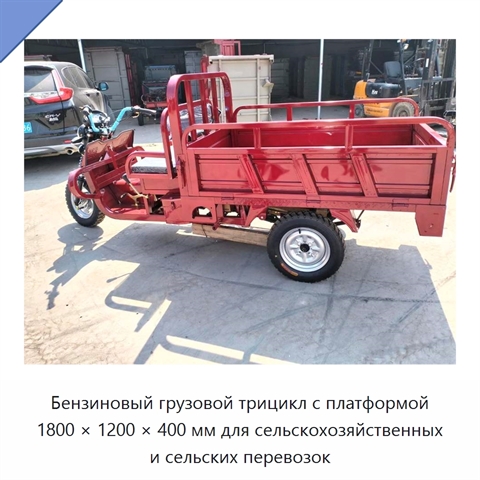 Бензиновый грузовой трицикл с платформой 1800 × 1200 × 400 мм для сельскохозяйственных и сельских перевозок
