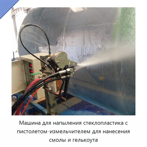 Машина для напыления стеклопластика с пистолетом-измельчителем для нанесения смолы и гелькоута