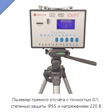 Пылемер прямого отсчёта с точностью 0,1, степенью защиты IP55 и напряжением 220 В