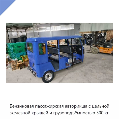 Бензиновая пассажирская авторикша с цельной железной крышей и грузоподъёмностью 500 кг