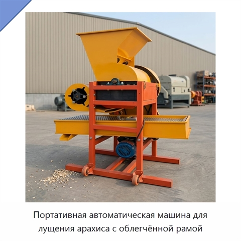 Портативная автоматическая машина для лущения арахиса с облегчённой рамой