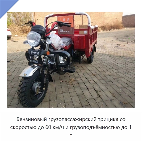 Бензиновый грузопассажирский трицикл со скоростью до 60 км/ч и грузоподъёмностью до 1 т