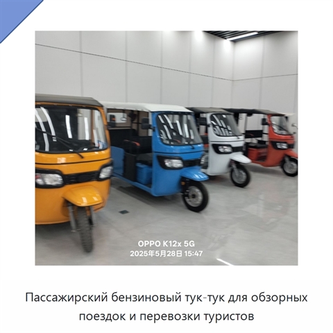 Пассажирский бензиновый тук-тук для обзорных поездок и перевозки туристов