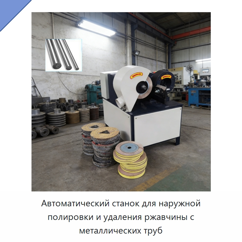 Автоматический станок для наружной полировки и удаления ржавчины с металлических труб — Строительная техника