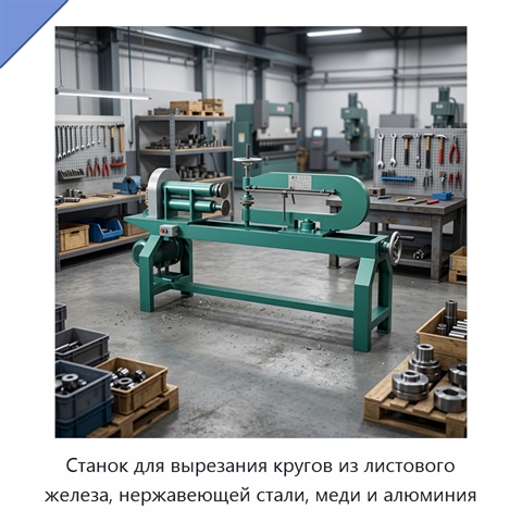 Станок для вырезания кругов из листового железа, нержавеющей стали, меди и алюминия