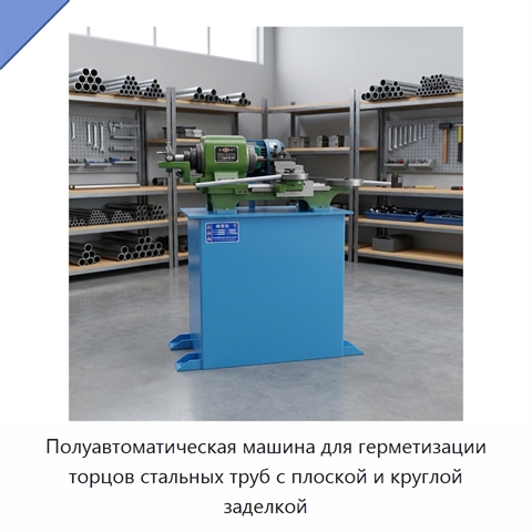Полуавтоматическая машина для герметизации торцов стальных труб с плоской и круглой заделкой