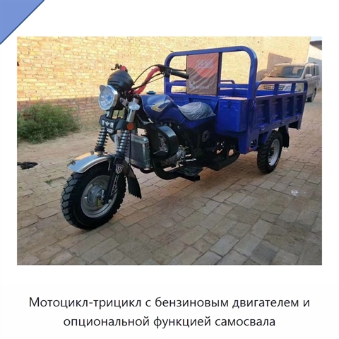 Мотоцикл-трицикл с бензиновым двигателем и опциональной функцией самосвала