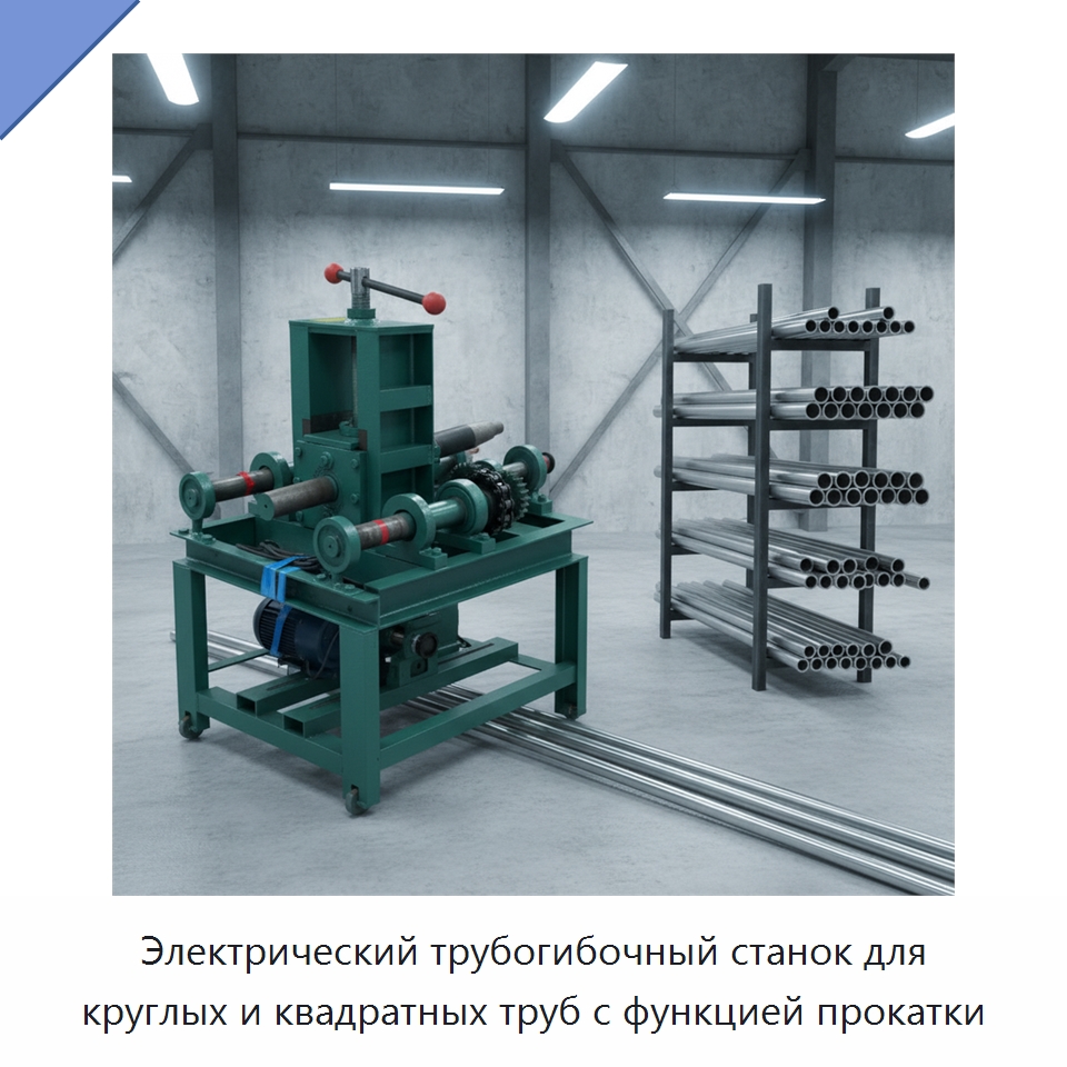 Электрический трубогибочный станок для круглых и квадратных труб с функцией прокатки — Строительная техника