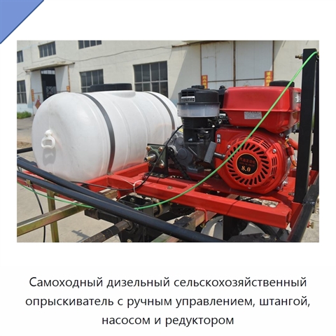 Самоходный дизельный сельскохозяйственный опрыскиватель с ручным управлением, штангой, насосом и редуктором