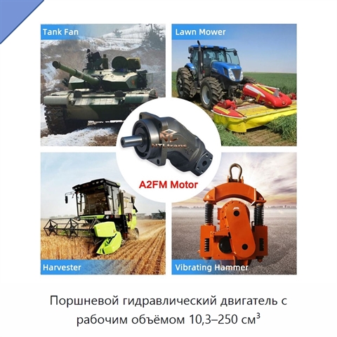 Поршневой гидравлический двигатель с рабочим объёмом 10,3–250 см³
