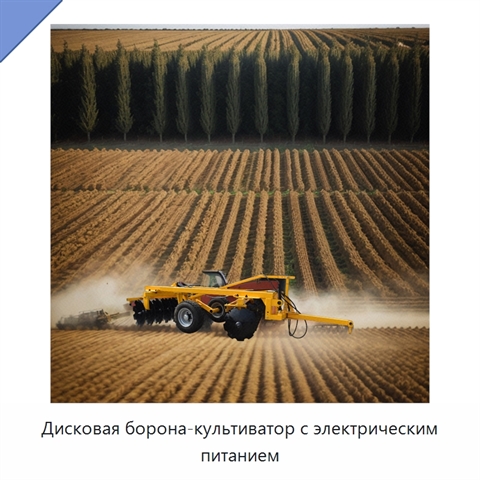 Дисковая борона-культиватор с электрическим питанием