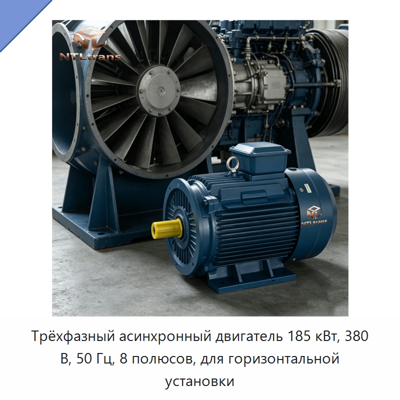 Трёхфазный асинхронный двигатель 185 кВт, 380 В, 50 Гц, 8 полюсов, для горизонтальной установки — Электродвигатели переменного тока