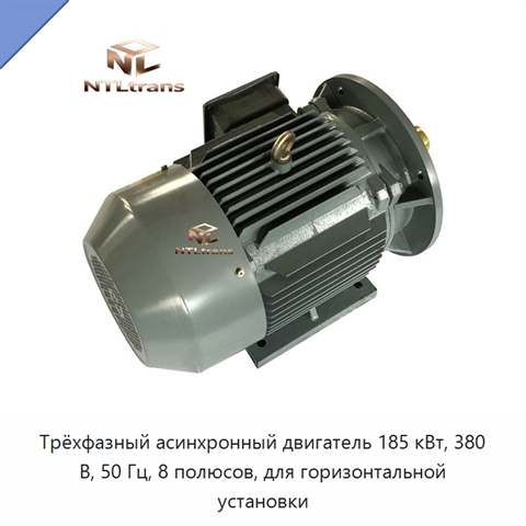 Трёхфазный асинхронный двигатель 185 кВт, 380 В, 50 Гц, 8 полюсов, для горизонтальной установки