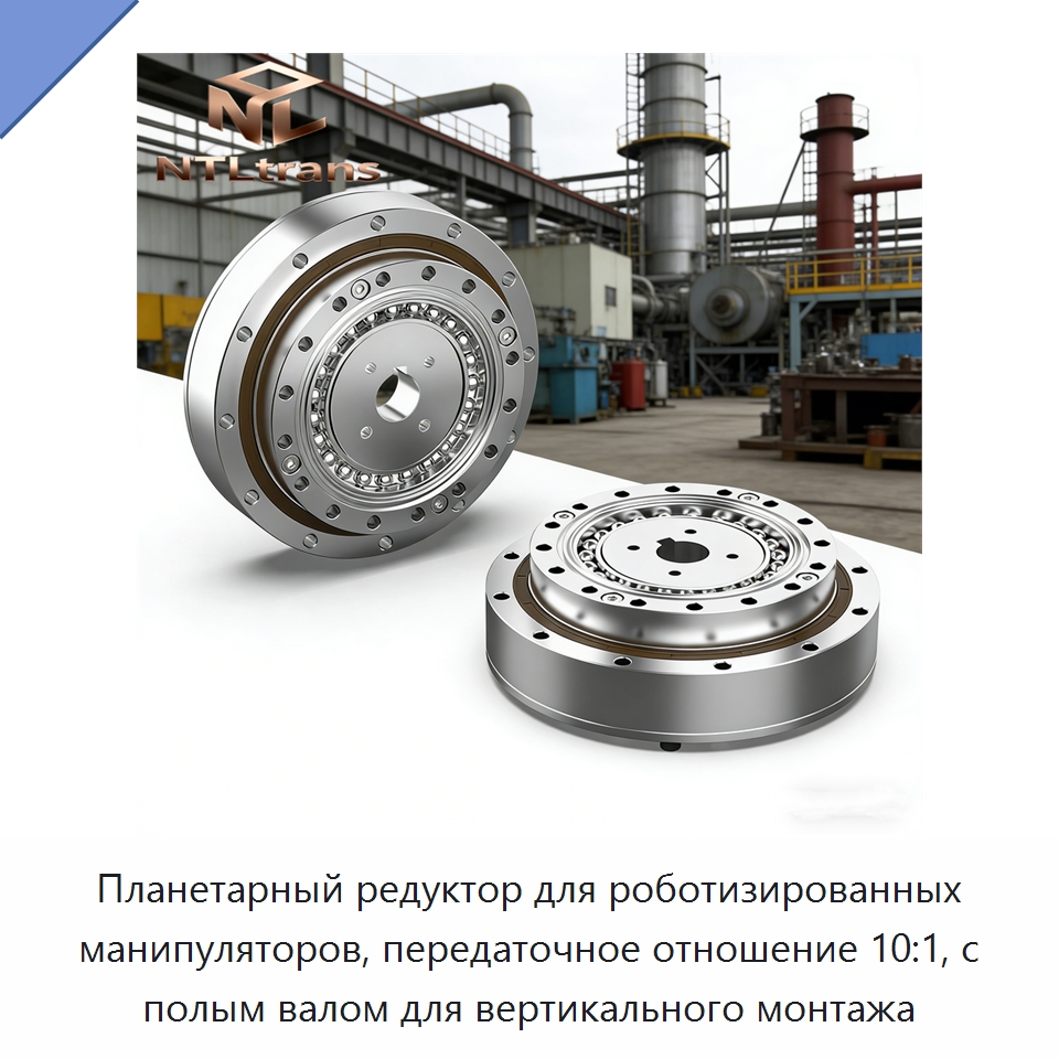 Планетарный редуктор для роботизированных манипуляторов, передаточное отношение 10:1, с полым валом для вертикального монтажа — Редукторы