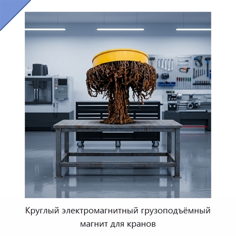 Круглый электромагнитный грузоподъёмный магнит для кранов
