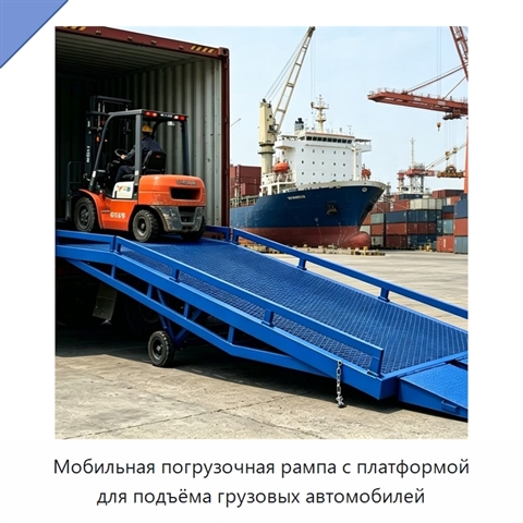 Мобильная погрузочная рампа с платформой для подъёма грузовых автомобилей