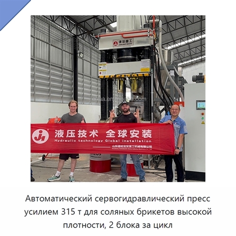 Автоматический сервогидравлический пресс 315 т для соляных брикетов высокой плотности, 2 блока за цикл