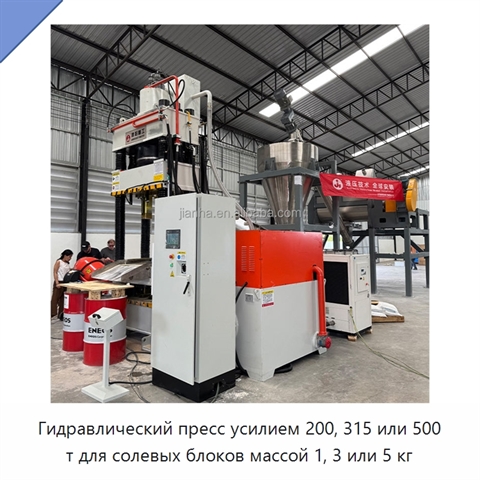 Гидравлический пресс усилием 200, 315 или 500 т для солевых блоков массой 1, 3 или 5 кг